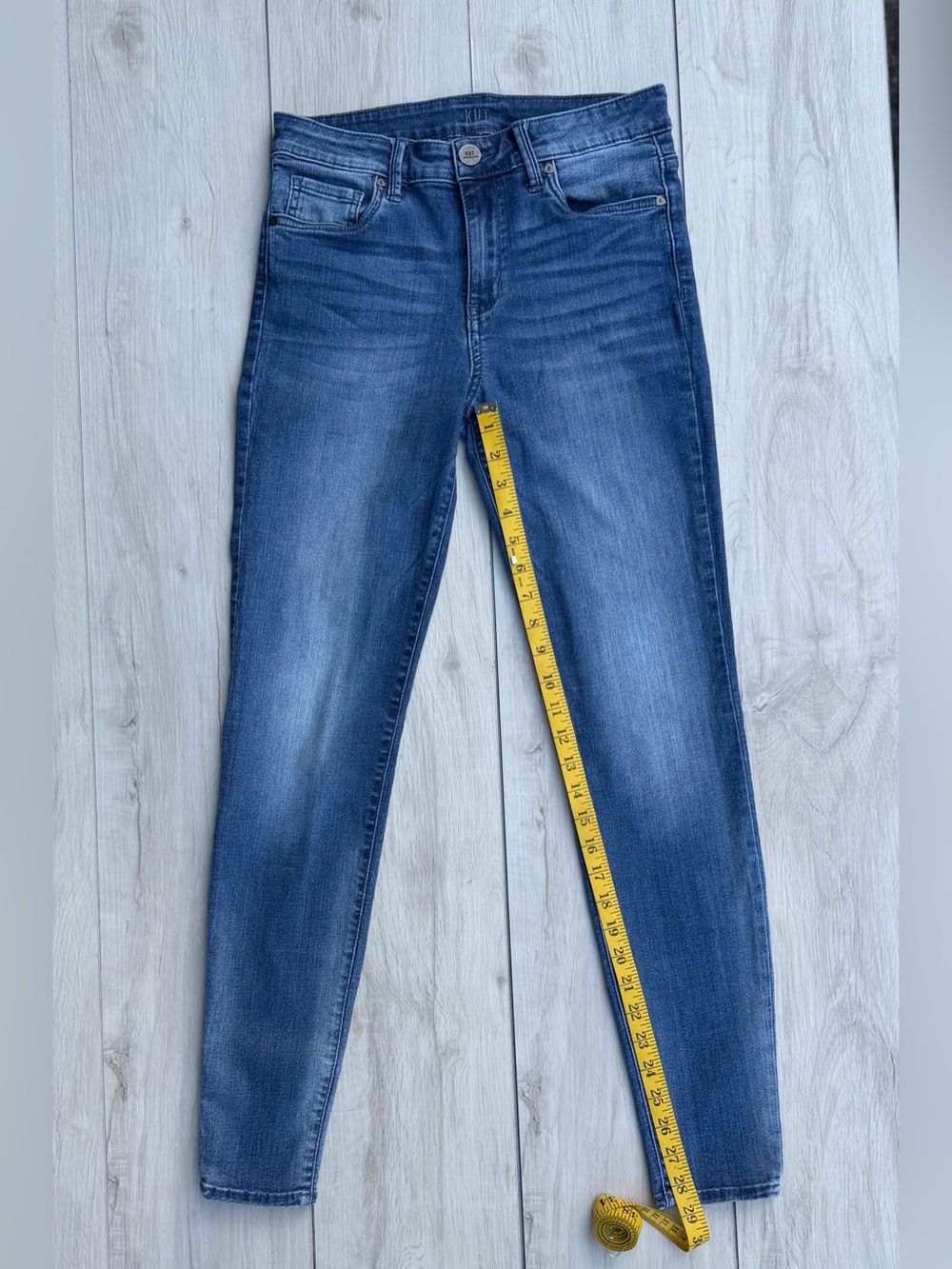 Kut from the Kloth Blue High Rise Skinny Jeans 4R Minimalist Y2K Baddie Mobwife - Picture 7 of 10